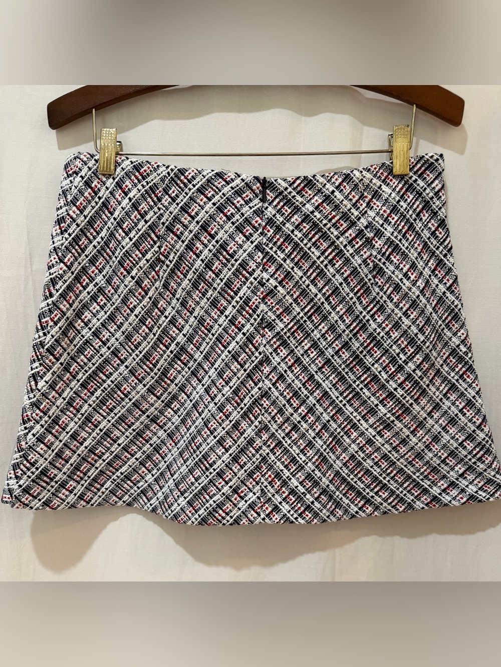 NWOT Zara Tweed Textured Weave Nautical Anchor Button High Waist Mini Skirt - L - Picture 9 of 16